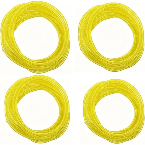 Lot de 4 1m Tuyaux d'Essence Jaunes 2mmx3.5mm, 2.5mmx5mm, 3mmx5mm, 3mmx6mm Durite Essence Flexible pour Debroussailleuse, Souffleur et Tondeuse a Gazon, Tuyau Carburant Moteur 2 Temps (1/5)