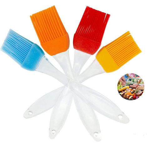 Brush À Pâtisserie - Brosse À Grillade En Silicone Alimentaire - Résistant Jusqu'à 230 °C - Lot De 4 Couleurs - 16,7 X 3 Cm (1/5)