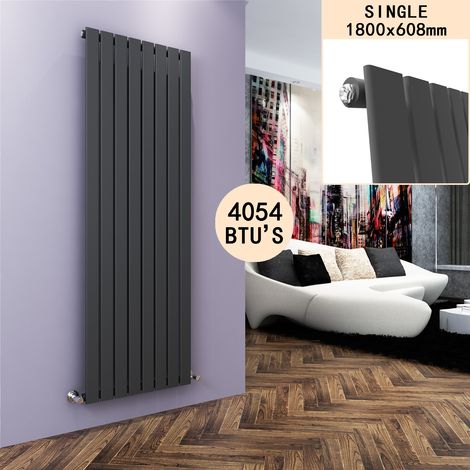 ELEGANT 1800 x 608 mm Vertical Designer Radiator Anthracite Flat Panel Column Tall Upright Central Heating Radiators (1/5)
