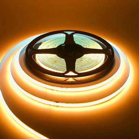 Bande LED COB 220 V 5 à 50 m 240 LED ultra-lumineuses ruban flexible IRC 90 jaune doré -5 m (1/5)