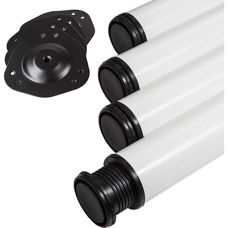 4er Set Tischbeine Ø 60 mm Höhe 820 mm weiß höhenverstellbar