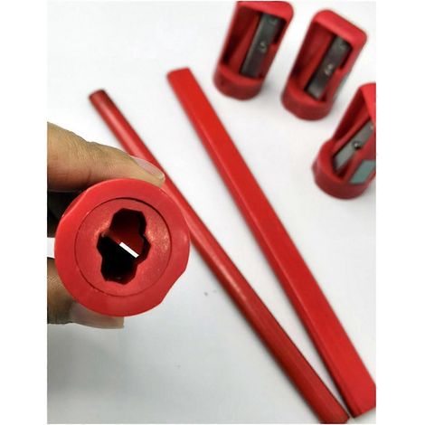 Rote, achteckige, manuelle Zimmermannsbleistiftspitzer (15er-Packung) (1/5)