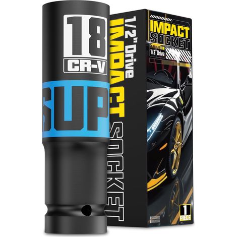 Douille à Choc 1/2", 18mm Douille à Impact, CR-V, Réparation de Voiture et Maintenance Industrielle