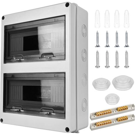 Coffret Electrique Etanche Exterieur: Boîte Etanche Electrique Exterieur IP65, Tableau Electrique 2 Rangées Etanche, Boîtier Electrique, Tableau Electrique Etanche Pour Disjoncteur Mural (24 Modules) (1/5)