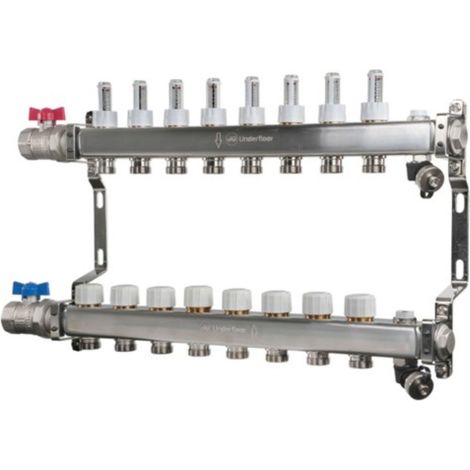 John Guest Speedfit UFH Euroconus Manifold BVAL 8 Port - JGUFHMAN8E