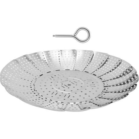 Support de cuisson vapeur 304 inox multifonction pliable filtre à eau panier à fruits grand format (1/5)