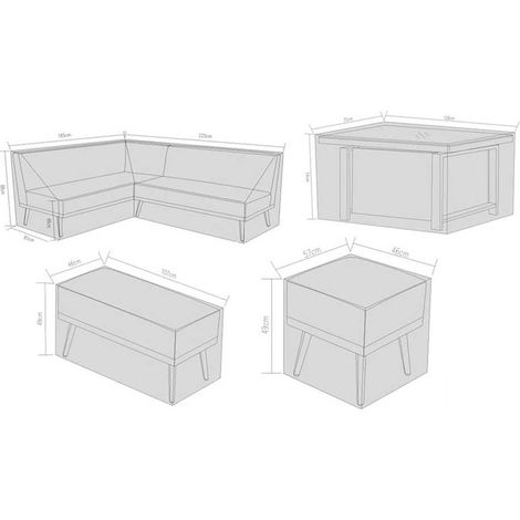 Signature Weave Kimmie Fabric Corner Sofa Gas Lift Table Furniture Set Cover