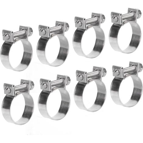 20 colliers de serrage mini inox à vis pour tuyaux 17-19mm, pinces de fixation auto, industrie chimique et pharmaceutique (1/5)