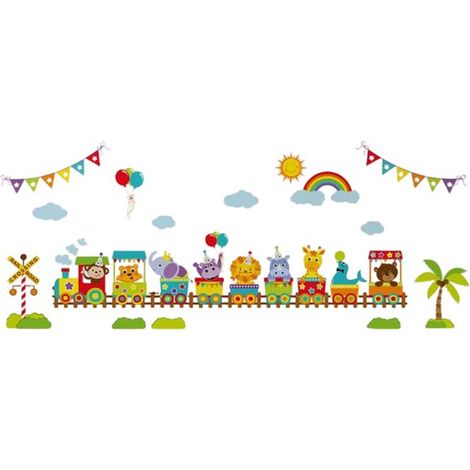 Pegatinas de pared de nubes blancas，Pegatinas de pared de safari，Pegatinas de pared para la habitación infantil，decoración de pared de dormitorio (1/5)