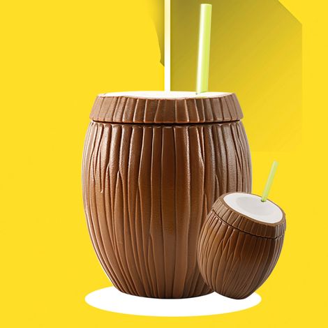 Doppelwandiger, auslaufsicherer, fruchtförmiger Isolierbecher mit Strohhalm, 300–500 ml, ideal für den Sommer (1/5)
