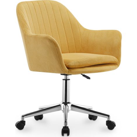 Swivel Office Chair with Armrests - Lumby Yellow