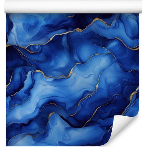 Papier peint bleu encre, bleu marine, azur et gris 50x1000 cm (1/5)
