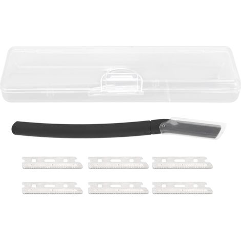 Recortadora de cejas metálica, de acero inoxidable, unisex, manual, con 6 cuchillas para vello oscuro.