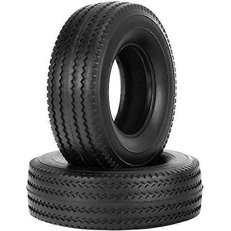 Deux pneus en caoutchouc dur de 25 mm, compatibles avec les tracteurs semi-remorques télécommandés à l'échelle 1/14, les camions-bennes, le Man King Hauler et le Scania Actros Upg. (1/5)