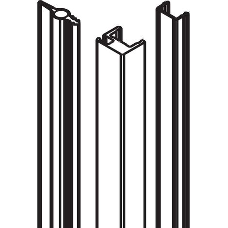 Hawa Vertikaldichtung 20 22, LM 2500 mm farblos eloxiert, Set für Festverglasung