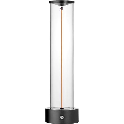 TRADE SHOP - Lampada Da Tavolo Scrivania Led 3w Filamento Flessibile Magnetico Lume Ricaricabile D39 - Grigio Scuro (1/5)