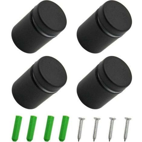 4 Pièces Acier Inoxydable Publicité Vis Verre Standoff Fixations Boulons Vis Publicitaires, Support D'entretoise En Verre À Vis Pour Le Montage Et La Fixation Du Verre (Noir 19 x 25 mm)