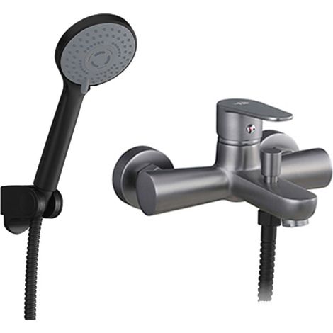 Miscelatore vasca nichel nero satinato con duplex e kit doccia serie Lizzy (1/3)