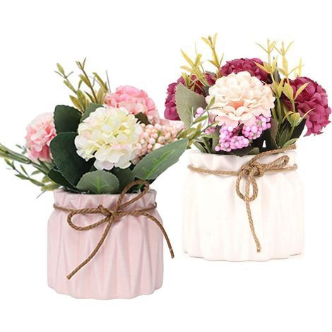 Artificial potted flowers, bouquets with ceramic vases, decoration for home, parties, office, weddings and table decorations - AquaForge (1/5)