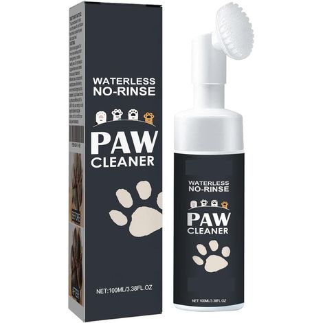 Nettoyeur de Pattes de Chien, avec Brosse en Silicone Souple, Sans Eau Ni Rinçage, Mousse Hydratante pour Un Lavage Efficace des Pattes, Nettoyeur de Pattes Facile et Portable pour Chiens, 100ML (1/5)