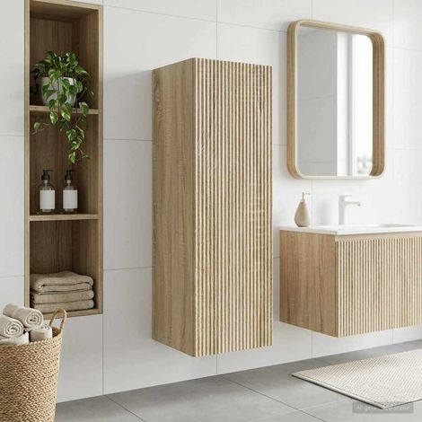 vidaXL Mobiletto da Bagno a Muro Rovere Sonoma 33 x 34,5 x 60 cm