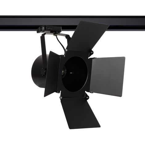 3-Phasenstromschiene Strahler Cinema für Glühbirnen E27 PAR30 Schwarz (1/4)