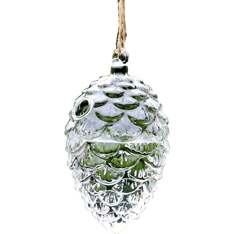 Gueridon À Oiseaux - Boule En Verre Soufflé Forme De Pomme De Pin - Pour Jardin Et Arrière-Cour - 1 Pièce (1/5)