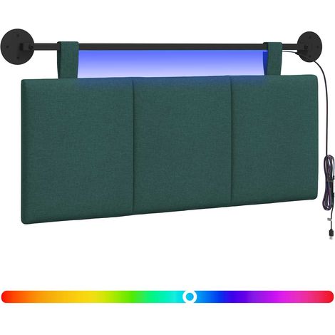 Cabecero colgante Con luz LED Verde oscuro Tela vidaXL (1/5)