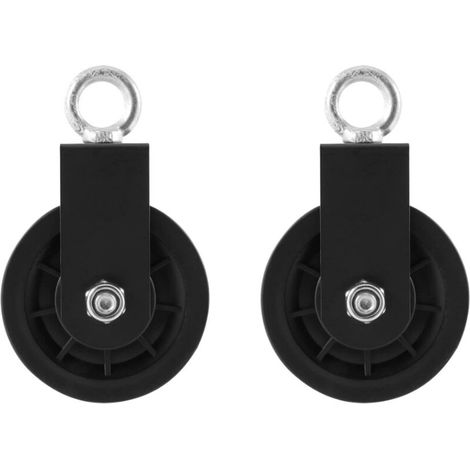 2PCS Bloc de Poulie Pivotante, Seul Poulie Bloc avec Support de Montage en U Pivot poulie de Levage Rouleau Roue pour câble métallique câble Poulie Musculation-DOU