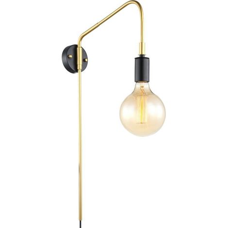 Italux Malene - Moderne Wandleuchte Schwarz, Gold 1 Licht, E27 (1/3)