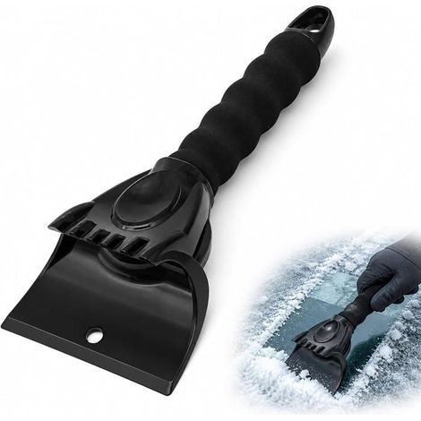 1pc Grattoir à Glace Voiture Noir - Brosse à Neige Multifonction et Raclette Pare Brise pour Déneigement et Dégivrage (1/4)