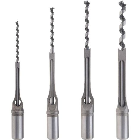 Set di 4 punte da trapano quadrate per legno, set di scalpelli per legno da 6,4 mm/8 mm/9,5 mm/12,7 mm per falegnameria, edilizia, decorazione, industria - Crezuo