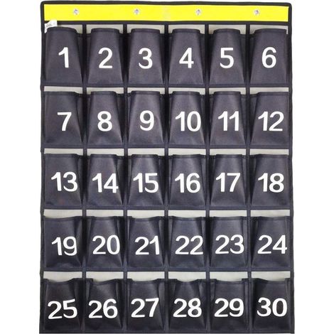 TuseRxln Support de téléphone – Support pour calculatrice – Numérotation 1-30 – 30 sections – Salle de classe – Noir (1/5)