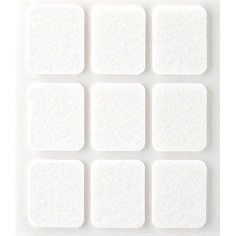 Pack de 9 feutres adhésifs synthétiques blancs 29x23mm Plasfix INOFIX (1/3)