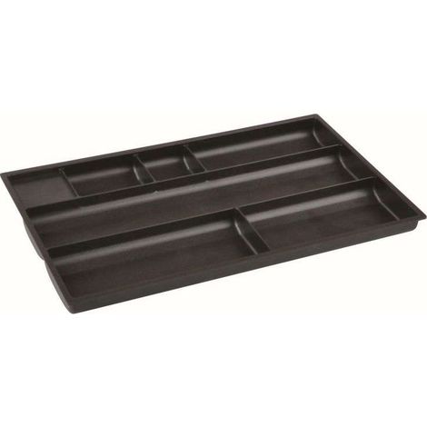 Cyclingcolors – Organiseur intérieur de tiroir 6 compartiments 337 x 196mm – Plastique noir – Rangement pour crayons, post-it, trombones (1/2)