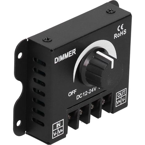 Variateur de lumière LED monochrome avec bouton de réglage de la luminosité, alimentation CC 12-24 V 30 A (1/5)