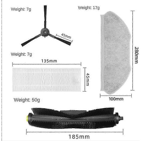 Aspiradora robot 360 compatible X100 S10 Max, repuestos y accesorios, cepillo lateral principal, mopa C+(edición adq 0619) (1/4)