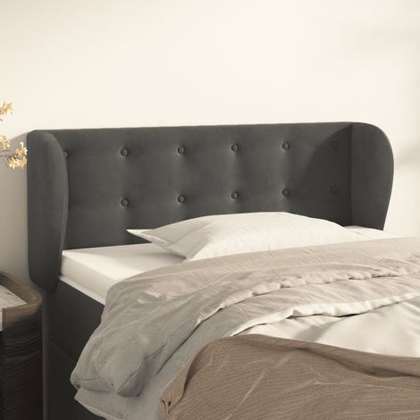 Cabecero de terciopelo gris oscuro 93x23x78/88 cm vidaXL (1/5)