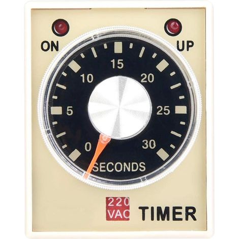 Minuterie de retard numérique, relais de temporisation de mise sous tension AH3-3 AC 220V 50/60Hz pour le contrôle automatique, la télécommande, la communication, la mécatronique(30S) (1/5)