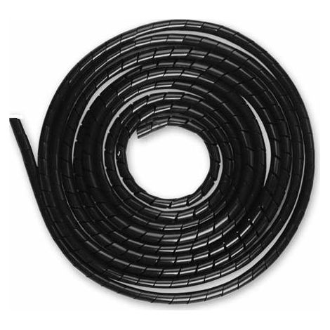 Gaine Spirale Flexible Universel 6mm, Kit de Cable Rangement 1 pack de Tube d'Enroulement de Cable en Spirale pour Protéger le Cable d'Antenne TV/PC/USB/Télé/AUX- (15m), Noir(6mm,15m) (1/4)