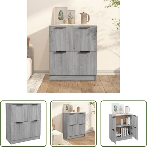 Holzwerkstoff - Sideboard Grau Sonoma 60x30x70 cm Holzwerkstoff (1/5)