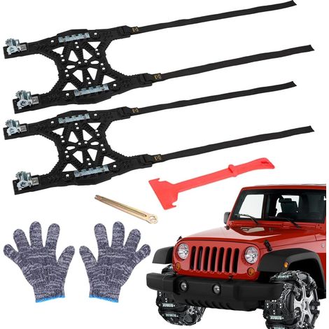 Chaînes à neige pour camions,chaînes de voiture pour neige - Chaînes de pneus de voiture antidérapantes pour la neige - Chaîne de sécurité de voiture, accessoires de voiture d'hiver réglables pour fou (1/5)