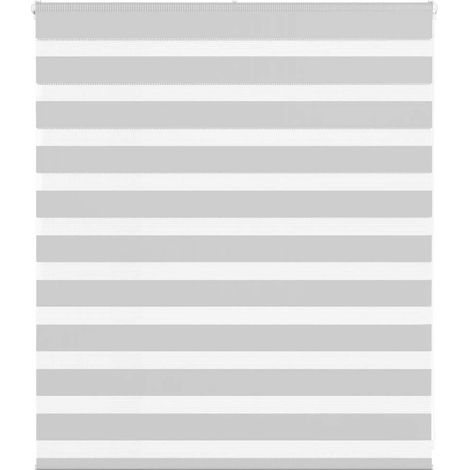 Doppelrollo Hellgrau 130x100 cm Stoffbreite 125,9 cm Polyester