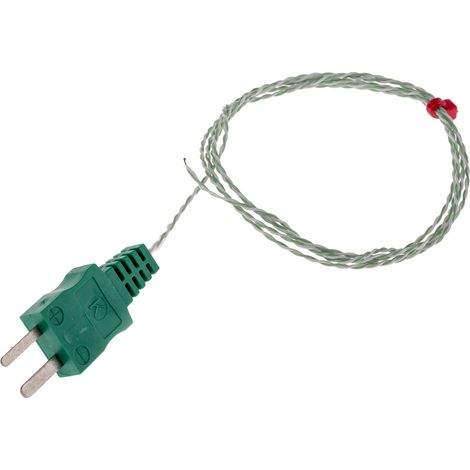 Thermocouple type K, L 1m, +260°C max à Fiche mâle miniature ( Prix pour 1 )
