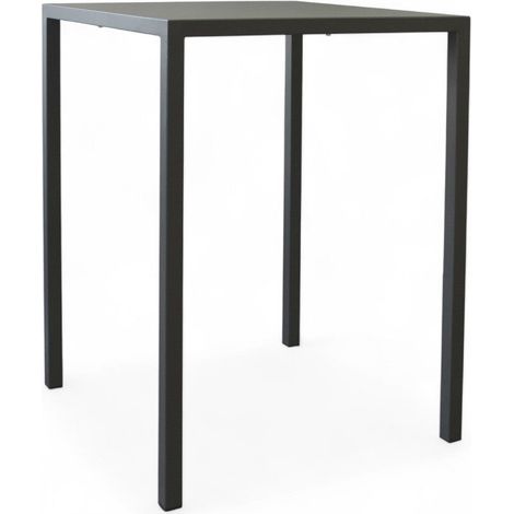 Tavolo autolivellante in metallo 80x80xH110 cm antracite (1/2)