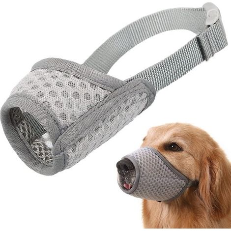 Museruola per cani (taglia XL) Museruola in rete morbida. Per razze di cani di piccola, media e grande taglia previene efficacemente i morsi, la masticazione distruttiva e (1/5)