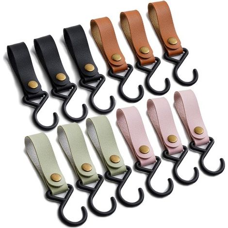 12er-Pack Kleiderhaken S-Haken Leder Campinghaken 16 x 2 cm Kunststoff Multifunktionale Haken für Kleiderschrank Mantel Küche und Badezimmer (1/5)
