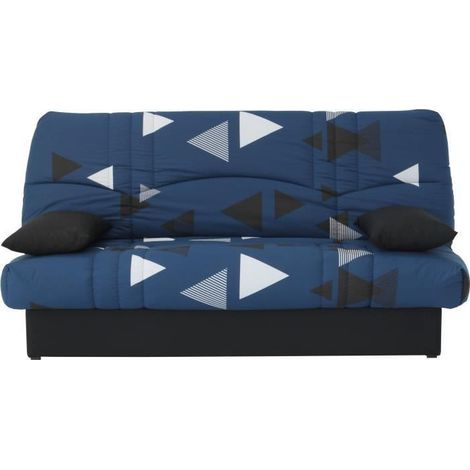 Banquette clic clac 3 places – tissu Bikini bleu – L 190 x P 92 cm – assise confortable – style contemporain (1/10)