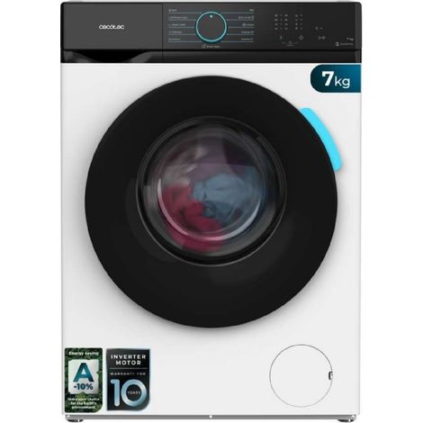 Cecotec Lavadora 7Kg Carga Frontal Bolero DressCode 7110 Inverter A. 1200RPM, 11 Programas, Clase A-10%, Motor Inverter Plus