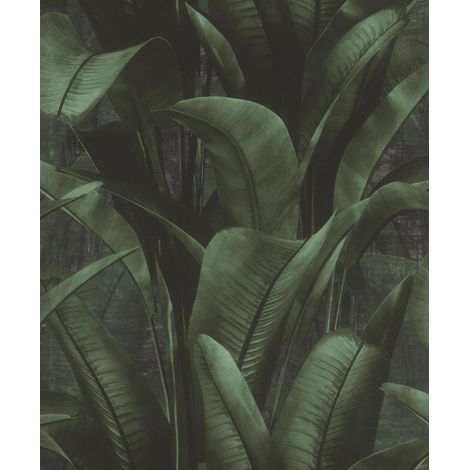 Papier peint intissé jungle « Back To Nature » - Papier peint floral en vinyle - Feuilles vertes pour une ambiance exotique - Robuste et lavable - 10,05 m x 0,53 m (1/4)